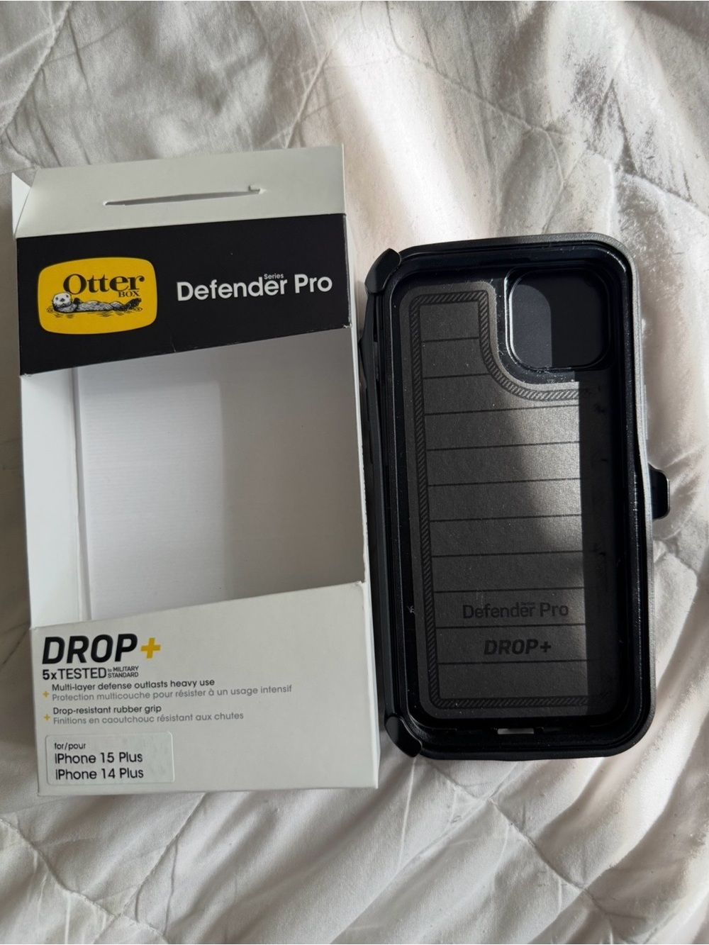 OtterBox Defender Pro Drop+ Black Rugged Case for iPhone 15 Plus/14 Plus